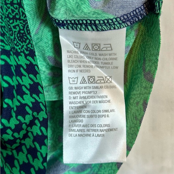 QVC Susan Graver Green and Navy Tiered Layers 3/4 Sleeve Tunic Top / 3XL - Picture 9 of 9